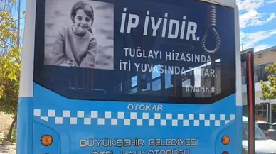 Kahramanmaraş’ta halk otobüsünden ‘Narin’ mesajı