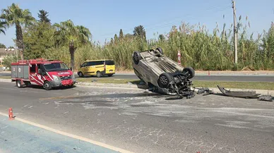 Takla atan araç hurdaya döndü: 3 yaralı