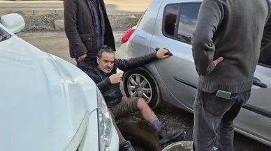 Kanalizasyon Çukuruna Düşen Adamı Esnaf Kurtardı