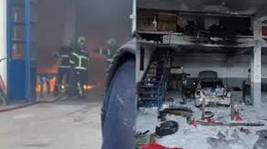 Oto Tamircisinde LPG’li Araç Patladı, ,İş Yeri Alevler İçerisinde Kaldı