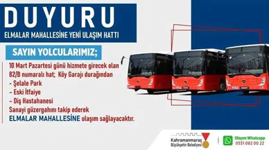 Elmalar Mahallesi’ne Yeni Toplu Taşıma Hattı Hizmete Giriyor!