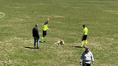Amatör müsabakada sahaya giren köpeğe kırmızı kart