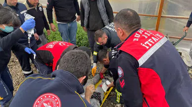 Çapa makinesine sıkıştı İtfaiye ekipleri Kurtardı