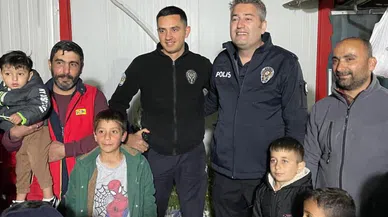 Konteyner kente kavga ihbarına gelen polisler pasta ve bayraklarla karşılandı