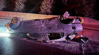 Kontrolden çıkan araç takla attı: 3 yaralı