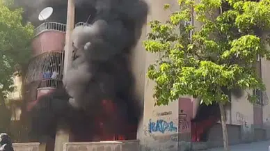 Apartman deposundan alevler yükseldi