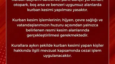 Onikişubat Belediyesi’nden Kurban Bayramı İçin Kesim Uyarısı