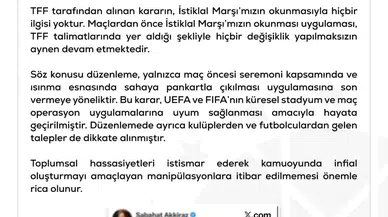 TFF'den İstiklal Marşı İddialarına Yanıt