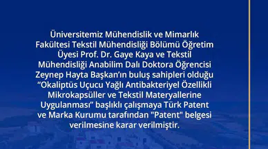 KSÜ’lü Akademisyen ve Öğrenciden Patent Başarısı