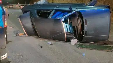 Kahramanmaraş Kuzey Çevre Yolu'nda Otomobil Devrildi
