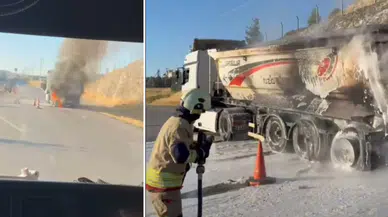 Gaziantep Yolu'nda Tır Alevlere Teslim Oldu