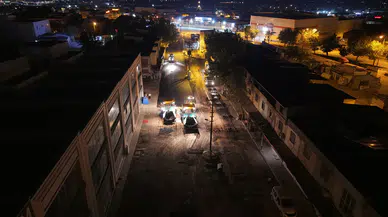 Toptancılar Sitesi’nde Gece Asfalt Mesaisi