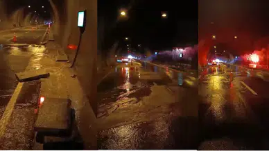 Yağışın Etkisiyle Tünel Ulaşıma Kapatıldı