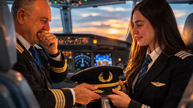 Gökyüzünde Duygusal An: Kaptan Baba Görevi Kızına Devretti