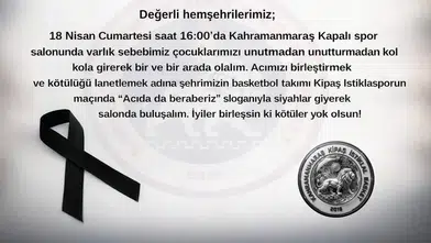 Kipaş İstiklalspor Basket Maçında Birlik Çağrısı