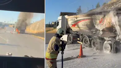 Gaziantep Yolu'nda Tır Alevlere Teslim Oldu
