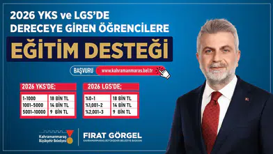 Kahramanmaraş'ta sınavda derece yapanlara 18 bin TL destek!