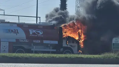Kahramanmaraş’ta Yakıt Tankerinde Korkutan Yangın
