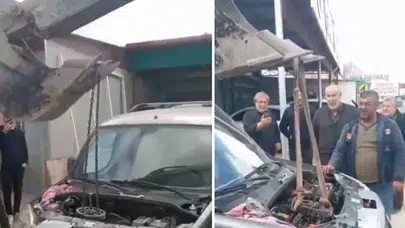 Sürücü Enjektörü Kendisi Çıkarmaya Çalıştı Sosyal Medyada Gündem Oldu