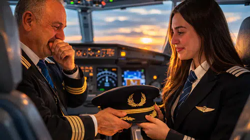 Gökyüzünde Duygusal An: Kaptan Baba Görevi Kızına Devretti