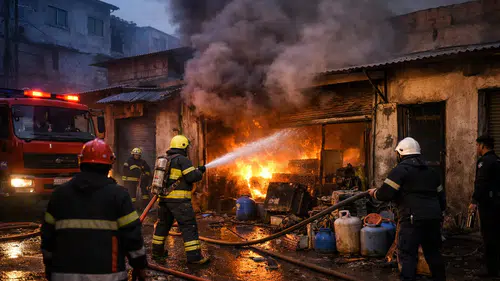İş Yerinde Çıkan Yangın Kısa Sürede Kontrol Altında