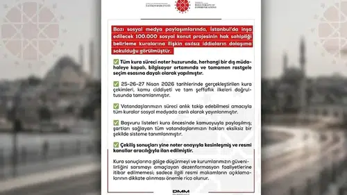Sosyal Konut Kurası İddialarına Yalanlama