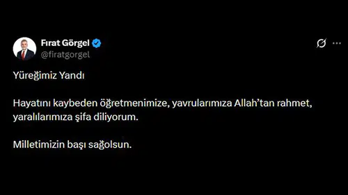 Başkan Görgel: "Yüreğimiz Yangın Yeri, Milletimize Başsağlığı Diliyoruz"