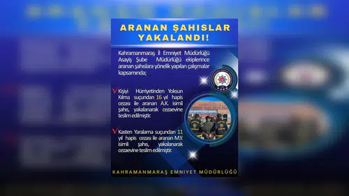 Aranan Şahıslara Yönelik Operasyonda 2 Kişi Yakalandı