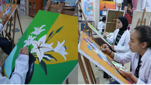 TOKİ Yıldız Mesleki ve Teknik Anadolu Lisesi Pansiyon Öğrencilerine Resim Kursu Veriliyor