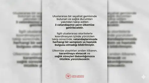 Seyahat Gemisindeki 3 Türk Vatandaşı Yarın Getiriliyor