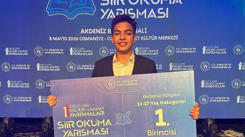 Kahramanmaraşlı Genç Şair Akdeniz Bölge Şampiyonu Oldu