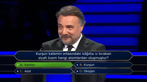 Kurşun Kalemin Ortasındaki Siyah Kısım Hangi Atomlardan Oluşur? Kim Milyoner Olmak İster'in 100 Bin TL'lik Sorusu