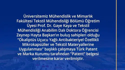 KSÜ’lü Akademisyen ve Öğrenciden Patent Başarısı