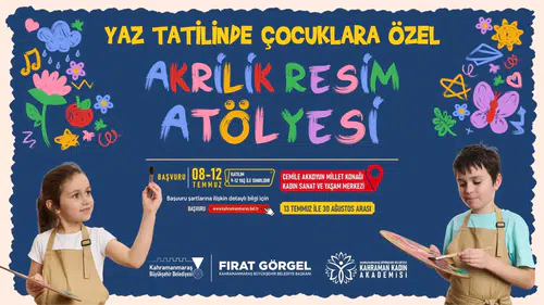 Kahramanmaraş'ta Çocuklar İçin Akrilik Resim Atölyesi Başvuruları Başladı