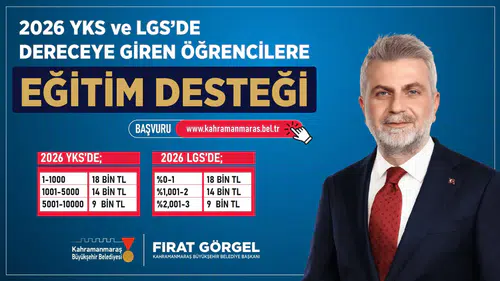 Kahramanmaraş'ta sınavda derece yapanlara 18 bin TL destek!