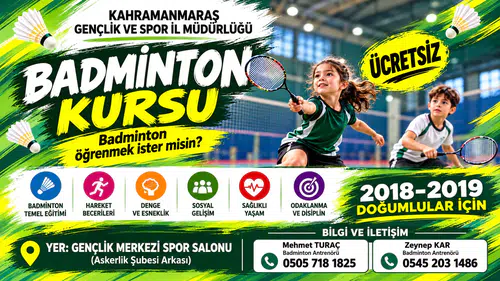 Kahramanmaraş’ta Çocuklara Ücretsiz Badminton Kursu Başladı