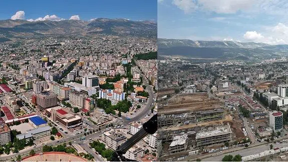 Kahramanmaraş'ın deprem öncesi ve sonrası