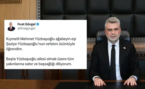 Başkan Görgel, Yüzbaşıoğlu Ailesine Taziye Mesajı Yayınladı