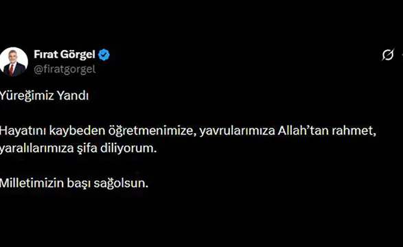 Başkan Görgel: "Yüreğimiz Yangın Yeri, Milletimize Başsağlığı Diliyoruz"