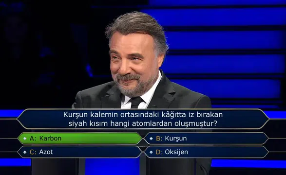 Kurşun Kalemin Ortasındaki Siyah Kısım Hangi Atomlardan Oluşur? Kim Milyoner Olmak İster'in 100 Bin TL'lik Sorusu