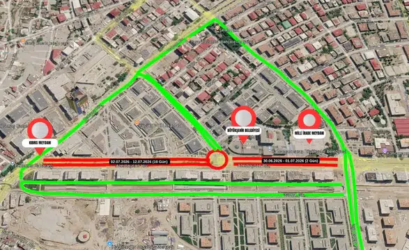 Kahramanmaraş'ta Azerbaycan Bulvarı'nda geçici trafik kısıtlamaları 1 Temmuz'a kadar sürecek