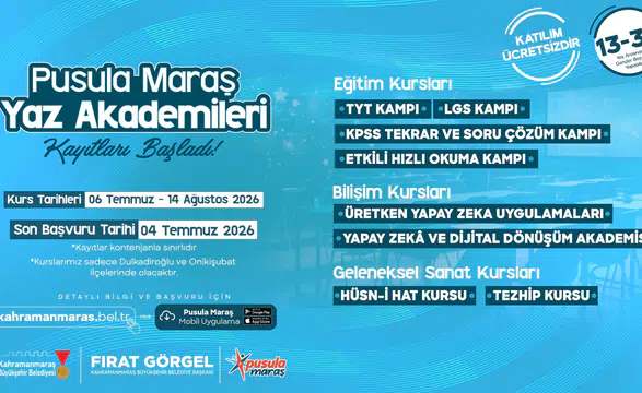 Kahramanmaraş'ta gençler için ücretsiz yaz akademisi açıldı