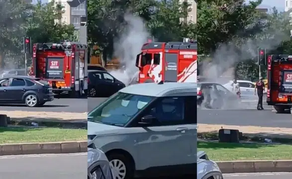 Kahramanmaraş'ta Seyir Halindeki Araç Alev Aldı!