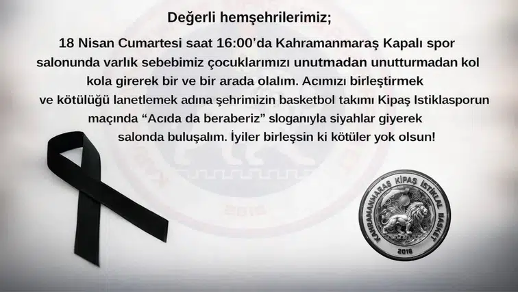 Kipaş İstiklalspor Basket Maçında Birlik Çağrısı