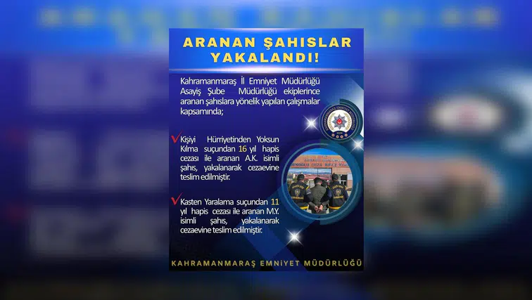 Aranan Şahıslara Yönelik Operasyonda 2 Kişi Yakalandı