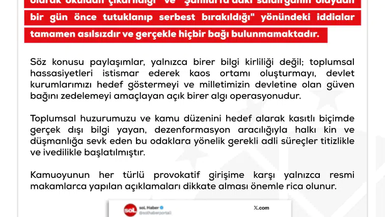 Kahramanmaraş İddialarına Resmi Açıklama Geldi