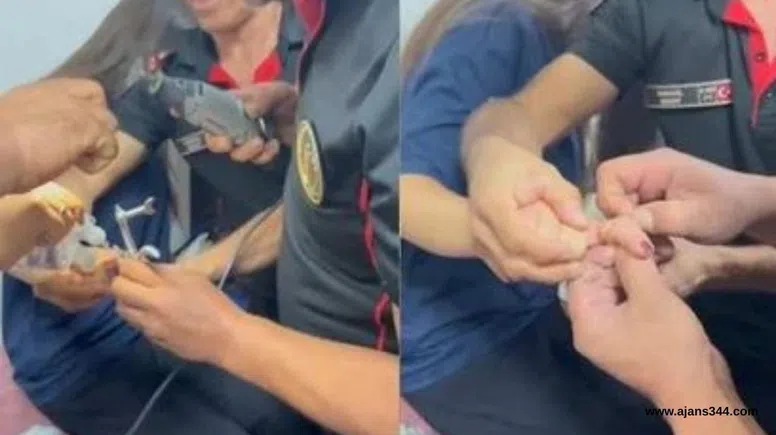 Afşin’de Parmağına Sıkışan Yüzüğü İtfaiye Kurtardı