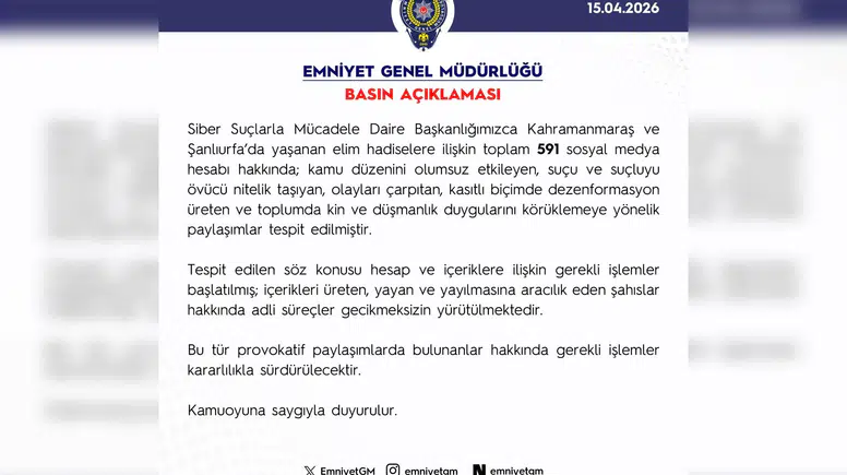 Sosyal Medyada 591 Hesap İçin Süreç Başlatıldı