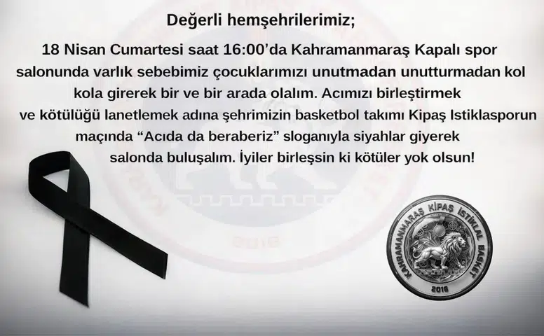 Kipaş İstiklalspor Basket Maçında Birlik Çağrısı