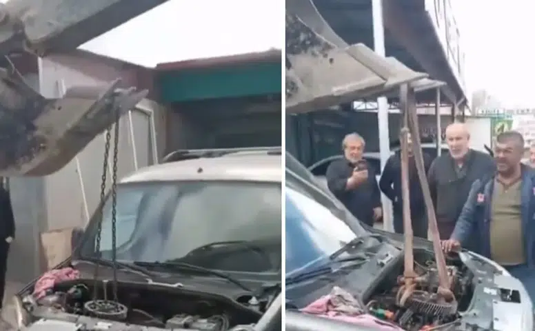 Sürücü Enjektörü Kendisi Çıkarmaya Çalıştı Sosyal Medyada Gündem Oldu